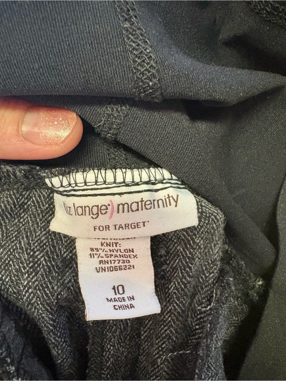 Liz Lange Maternity Knit Pants in Charcoal and Black